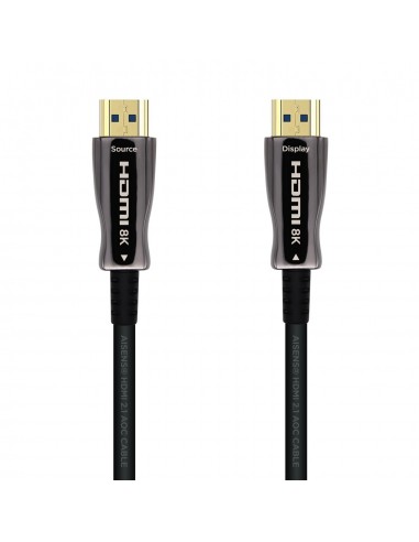 AISENS Cable HDMI V2.1 AOC Ultra Alta Velocidad   HEC 8k@60Hz 4k@120Hz 4 4 4 48Gbps, A M-A M, Negro, 30m