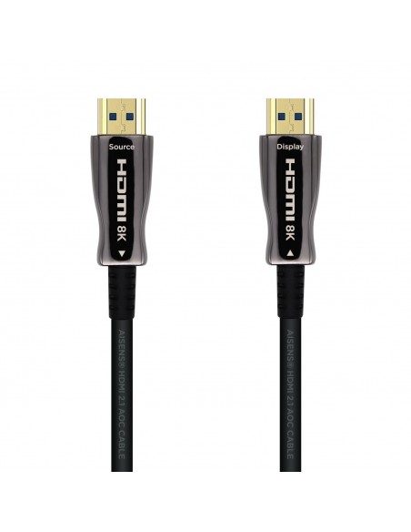 AISENS Cable HDMI V2.1 AOC Ultra Alta Velocidad   HEC 8k@60Hz 4k@120Hz 4 4 4 48Gbps, A M-A M, Negro, 30m