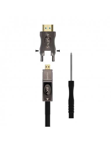 AISENS Cable Hdmi V2.1 AOC Desmontable Ultra Alta Velocidad   Hec 8K@60Hz 4K@120Hz 4 4 4 48Gbps, A M-D A M, Negro, 15M