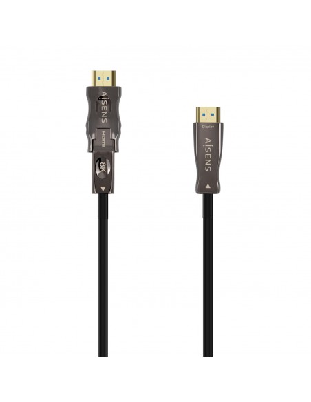 AISENS Cable Hdmi V2.1 AOC Desmontable Ultra Alta Velocidad   Hec 8K@60Hz 4K@120Hz 4 4 4 48Gbps, A M-D A M, Negro, 15M