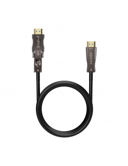 AISENS Cable Hdmi V2.1 AOC Desmontable Ultra Alta Velocidad   Hec 8K@60Hz 4K@120Hz 4 4 4 48Gbps, A M-D A M, Negro, 15M