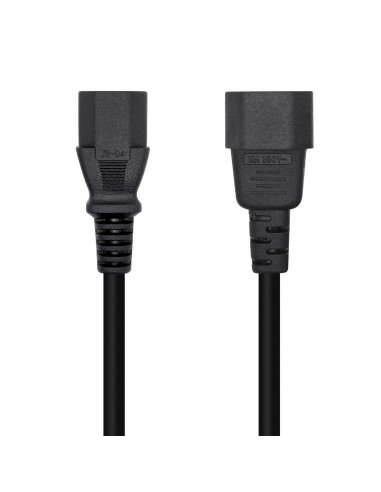 AISENS Cable Alimentación CPU, C13 H-C14 M, Negro, 3.0m