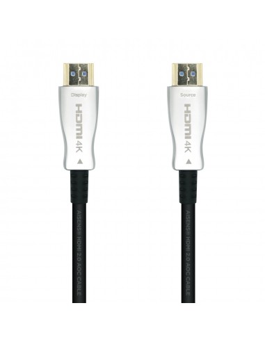 AISENS Cable HDMI V2.0 AOC Premium Alta Velocidad   HEC 4k@60Hz 18Gbps, A M-A M, Negro, 15m