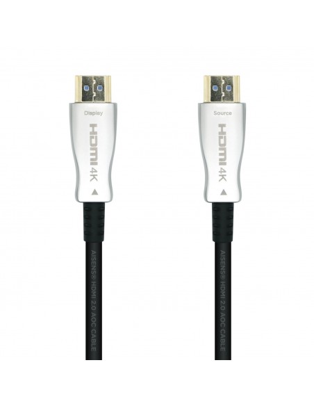 AISENS Cable HDMI V2.0 AOC Premium Alta Velocidad   HEC 4k@60Hz 18Gbps, A M-A M, Negro, 20m