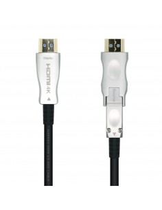 AISENS Cable HDMI V2.0 AOC Desmontable Premium Alta Velocidad   HEC 4k@60Hz 4 4 4 18Gbps, A M-D A M, Negro, 15m