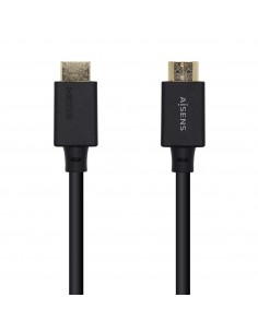 AISENS Cable HDMI V2.1 Ultra Alta Velocidad   HEC 8k@60Hz 48Gbps, A M-A M, Negro, 0.5m