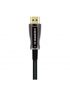 AISENS Cable HDMI V2.1 AOC Ultra Alta Velocidad   HEC 8k@60Hz 4k@120Hz 4 4 4 48Gbps, A M-A M, Negro, 15m