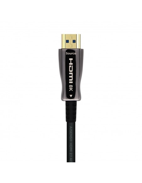 AISENS Cable HDMI V2.1 AOC Ultra Alta Velocidad   HEC 8k@60Hz 4k@120Hz 4 4 4 48Gbps, A M-A M, Negro, 15m