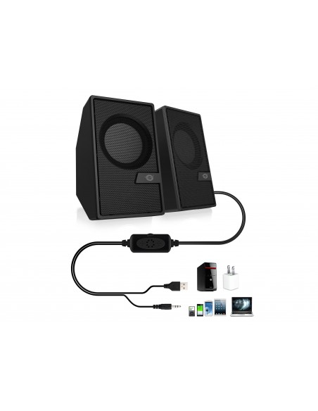 Conceptronic BJORN02B altavoz De 2 vías Negro Inalámbrico y alámbrico 6 W