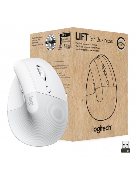 Logitech Lift for Business ratón mano derecha RF Wireless + Bluetooth Óptico 4000 DPI