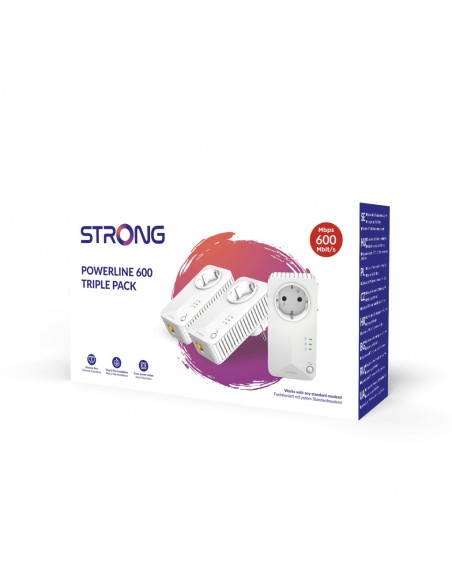 Strong Powerline 600 Triple Pack EU V2 600 Mbit s Ethernet Blanco 3 pieza(s)