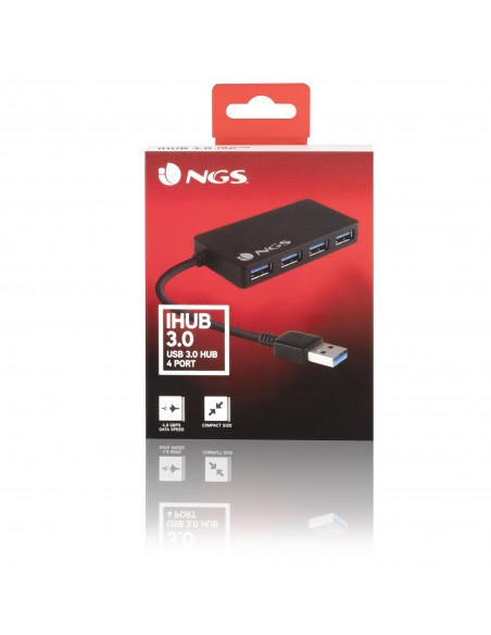 NGS iHub 3.0 USB 3.2 Gen 1 (3.1 Gen 1) Type-A 5000 Mbit s Negro