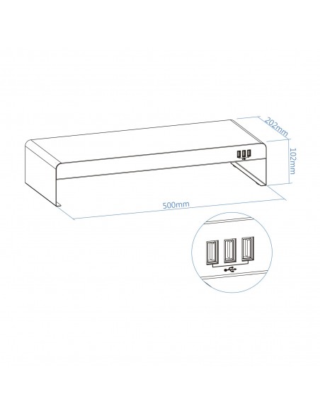 TooQ TQMR0124 soporte para monitor Negro Escritorio