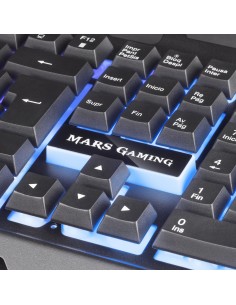 Mars Gaming MK120PT Teclado Gaming FRGB Aluminio Antighosting Soporte Smartphone Gris y Negro Idioma Portugués