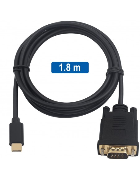 Ewent EC1052 adaptador de cable de vídeo 1,8 m USB Tipo C VGA (D-Sub)