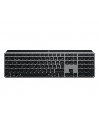 Logitech MX Keys f  Mac teclado RF Wireless + Bluetooth QWERTZ Alemán Gris