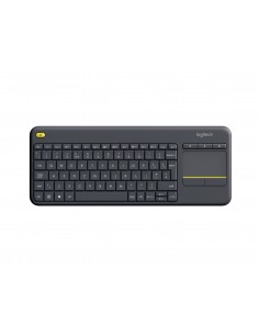 Logitech K400 Plus Tv teclado RF inalámbrico AZERTY Belga Negro