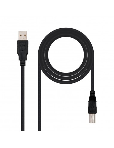 Nanocable 10.01.0102-BK cable USB 1 m USB 2.0 USB A USB B Negro