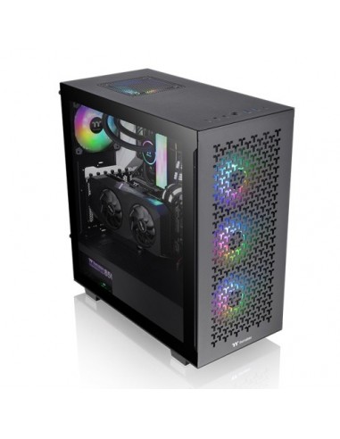 UNYKAch Caja Ordenador AERO C12 Micro ATX Negra, Con dos puertos USB 3.0 y  dos puertos USB Type C 2.0