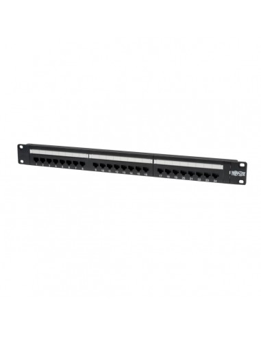 Tripp Lite N252-024 Panel de Conexiones Cat5   Cat6 110 de 24 Puertos, para Instalación en 1U de Rack, 568B, Ethernet RJ45