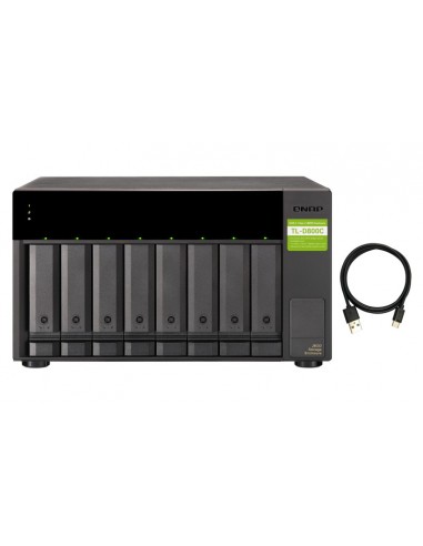 QNAP TL-D800C caja para disco duro externo Carcasa de disco duro SSD Negro, Gris 2.5 3.5"