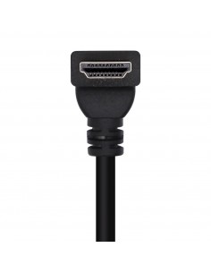 AISENS Cable HDMI V2.0 Acodado Premium Alta Velocidad   HEC 4K@60Hz 18Gbps, A M-A M, Negro, 2.0m