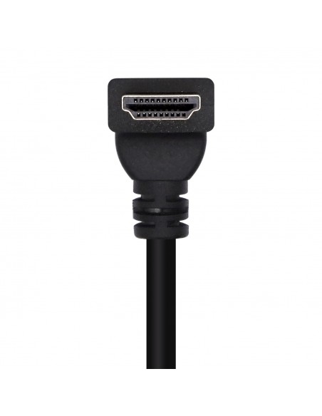 AISENS Cable HDMI V2.0 Acodado Premium Alta Velocidad   HEC 4K@60Hz 18Gbps, A M-A M, Negro, 2.0m