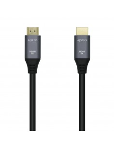 AISENS Cable HDMI V2.1 Ultra Alta Velocidad   HEC 8k@60Hz 48Gbps, A M-A M, Gris Negro, 2.0m