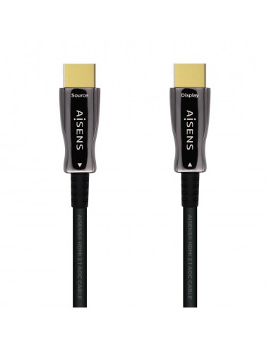 AISENS Cable HDMI V2.1 AOC Ultra Alta Velocidad   HEC 8k@60Hz 4k@120Hz 4 4 4 48Gbps, A M-A M, Negro, 10m