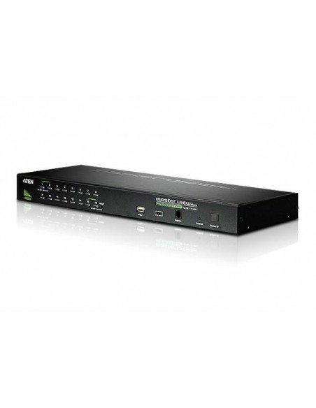 ATEN Switch KVM VGA PS 2-USB de 16 puertos con puerto para conexión en cadena y periféricos USB