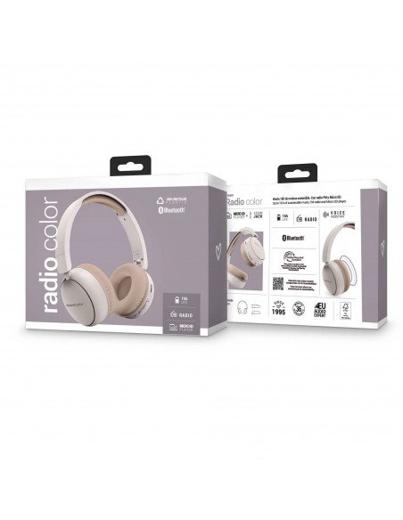 Energy Sistem Radio Color Auriculares Inalámbrico Diadema Llamadas Música USB Tipo C Bluetooth Beige