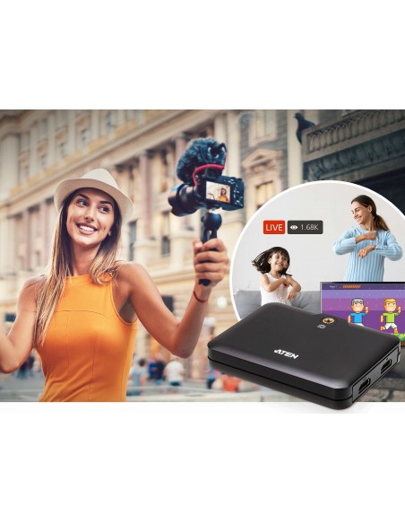 ATEN CAMLIVE™+ UC3021 (captura de vídeo UVC de HDMI a USB-C con power pass-thourgh PD3.0)