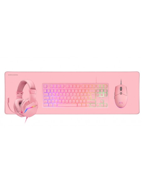 Mars Gaming MCP-RGB3 teclado Ratón incluido USB QWERTY Español Rosa