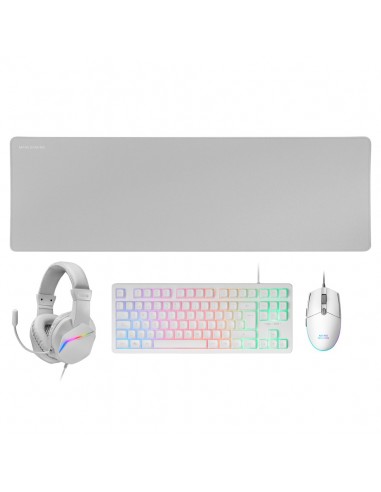 Mars Gaming MCP-RGB3 teclado Ratón incluido USB QWERTY Español Blanco