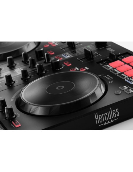 Hercules INPULSE 300 MK2 Controladora con opción de realizar scratch utilizando discos de vinilo Negro, Rojo