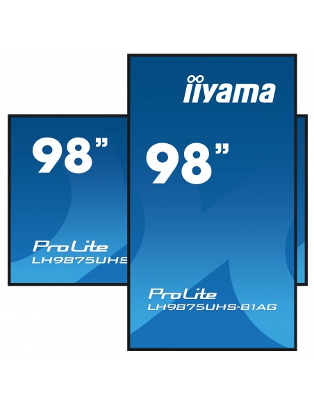 iiyama PROLITE Pizarra de caballete digital 2,49 m (98") LED Wifi 500 cd   m² 4K Ultra HD Negro Procesador incorporado Android