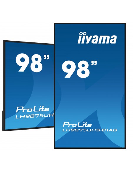 iiyama PROLITE Pizarra de caballete digital 2,49 m (98") LED Wifi 500 cd   m² 4K Ultra HD Negro Procesador incorporado Android