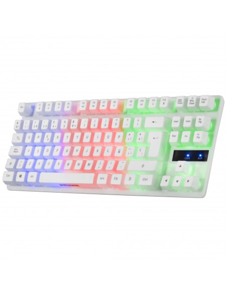 Mars Gaming MK02 Blanco Teclado Gaming H-Mech FRGB TKL Antighosting Idioma Francés