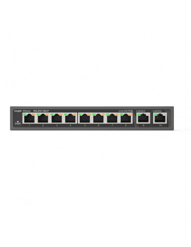 Ruijie Networks RG-ES110D-P switch No administrado Fast Ethernet (10 100) Energía sobre Ethernet (PoE) Negro