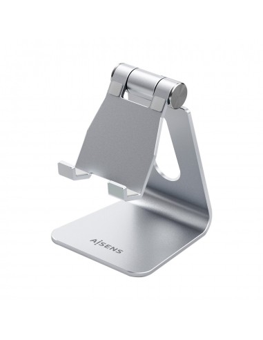 AISENS Soporte De Sobremesa Tamaño M Ajustable (1 Pivote) Para Movil   Tablet, Plata