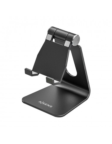 AISENS Soporte De Sobremesa Tamaño M Ajustable (1 Pivote) Para Movil   Tablet, Negro