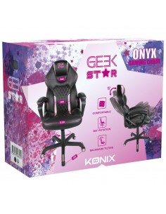 Konix Drakkar 78441116841 silla para videojuegos Silla para videojuegos de PC Asiento acolchado Negro, Rosa