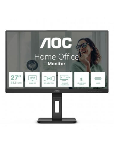 AOC Q27P3CV pantalla para PC 68,6 cm (27") 2560 x 1440 Pixeles Quad HD LED Negro