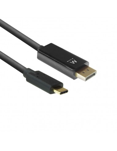 Ewent EW9826 adaptador de cable de vídeo 2 m USB Tipo C DisplayPort Negro