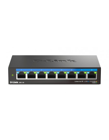 D-Link DMS-108 No administrado L2 2.5G Ethernet (100 1000 2500) Negro