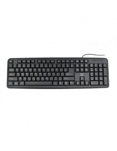 Ewent EW3112 teclado USB + PS 2 QWERTY Portugués Negro