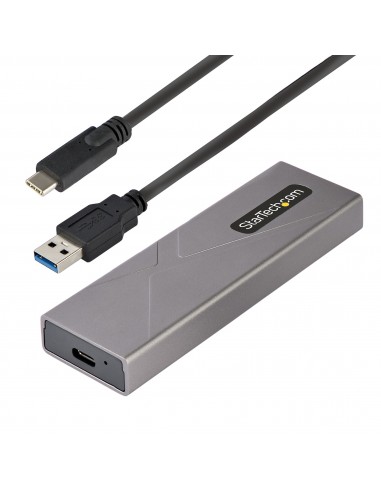 StarTech.com Caja Externa de Aluninio USB-C 10Gbps a NVMe M.2 o SSD M.2 SATA - Sin Herramientas para SSD M.2 NGFF PCIe SATA -