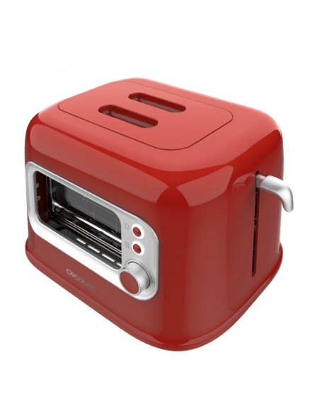 Cecotec RetroVision Red 5 2 rebanada(s) 700 W Rojo, Acero inoxidable