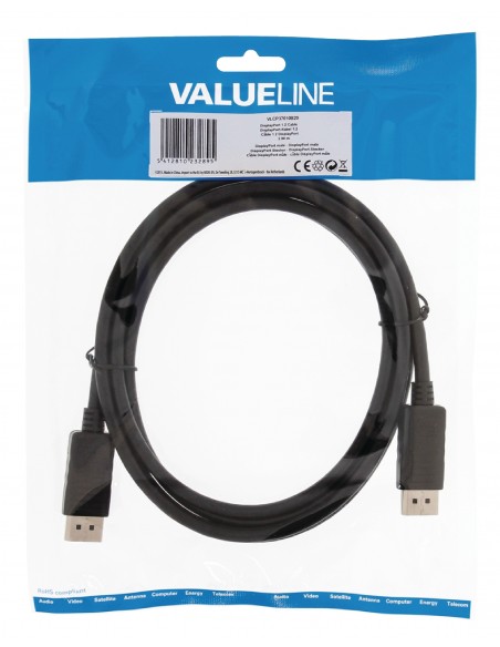 Valueline 2m, 2xDisplayPort DisplayPort Negro