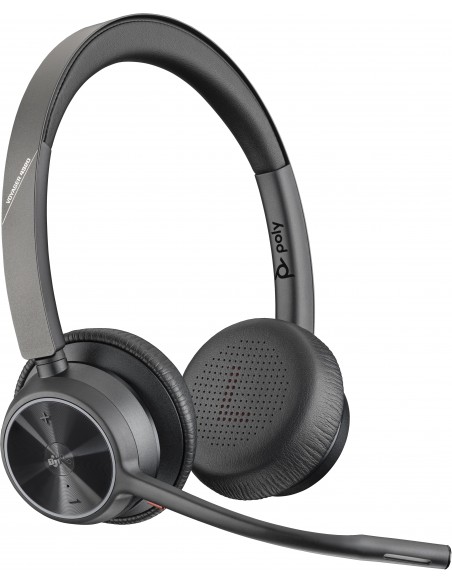 POLY Auriculares Voyager 4320-M con certificación para Microsoft Teams + llave BT700 + soporte de carga